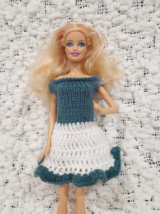 denim/white dress