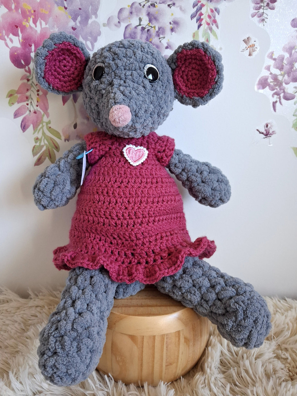 Sandra the dress wearing mouse.